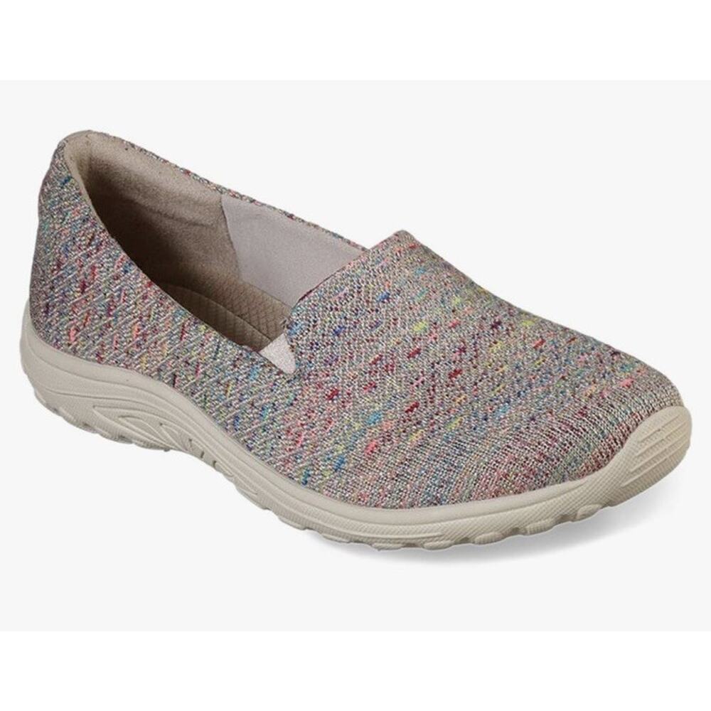 Skechers Relaxed Fit Reggae Fest Wicker Taupe Slip On Shoes 49291 Women Size 7.5